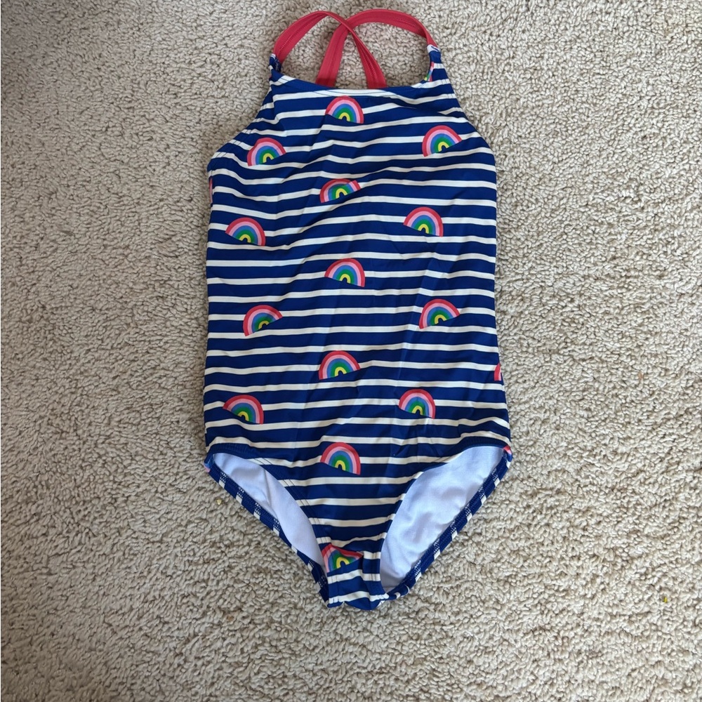 Mini Boden Colorful Striped Swimsuit